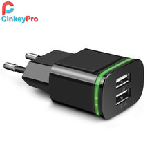 Load image into Gallery viewer, CinkeyPro EU Plug 2 Ports LED Light  USB Charger