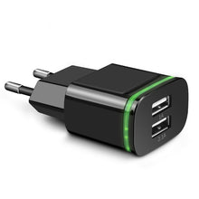 Load image into Gallery viewer, CinkeyPro EU Plug 2 Ports LED Light  USB Charger