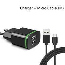 Load image into Gallery viewer, CinkeyPro EU Plug 2 Ports LED Light  USB Charger