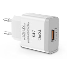 Load image into Gallery viewer, TOPK B126Q 18W Quick Charge 3.0 Fast Mobile Phone Charger