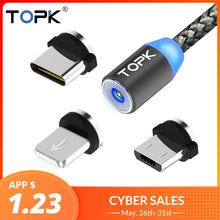 Load image into Gallery viewer, TOPK AM17 1M LED Magnetic USB Cable